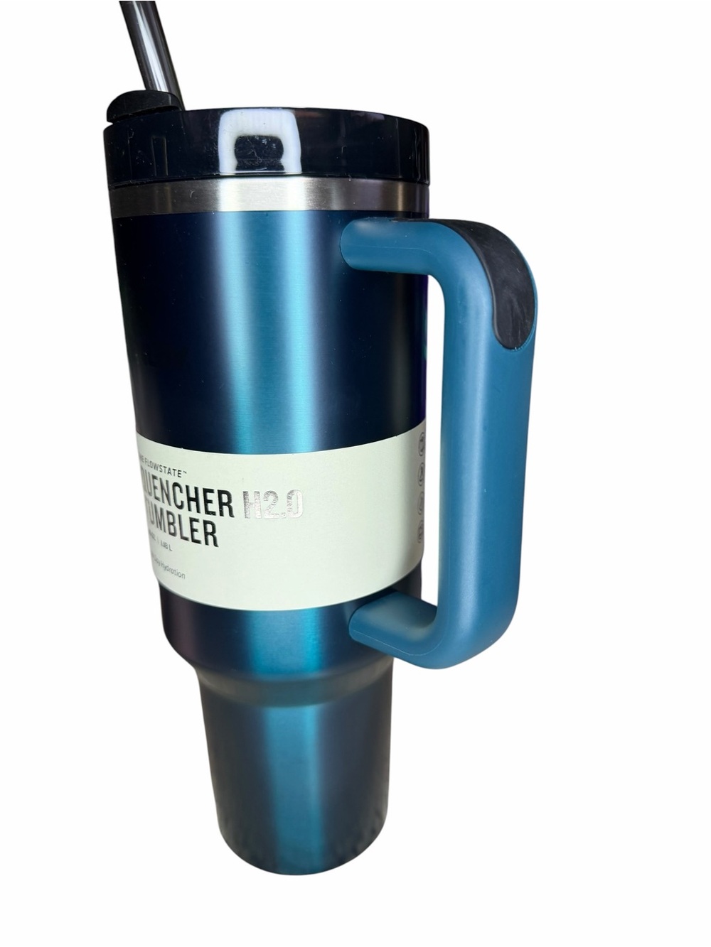 Stanley Metallic Teal Travel Tumbler with Handle - Picture 2 of 6